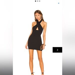 Super down halter mini dress